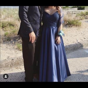 Navy Blue prom dress.